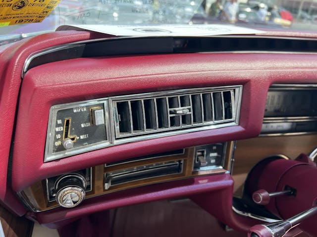 1974 Cadillac Eldorado Coupe interior dash vent and controls