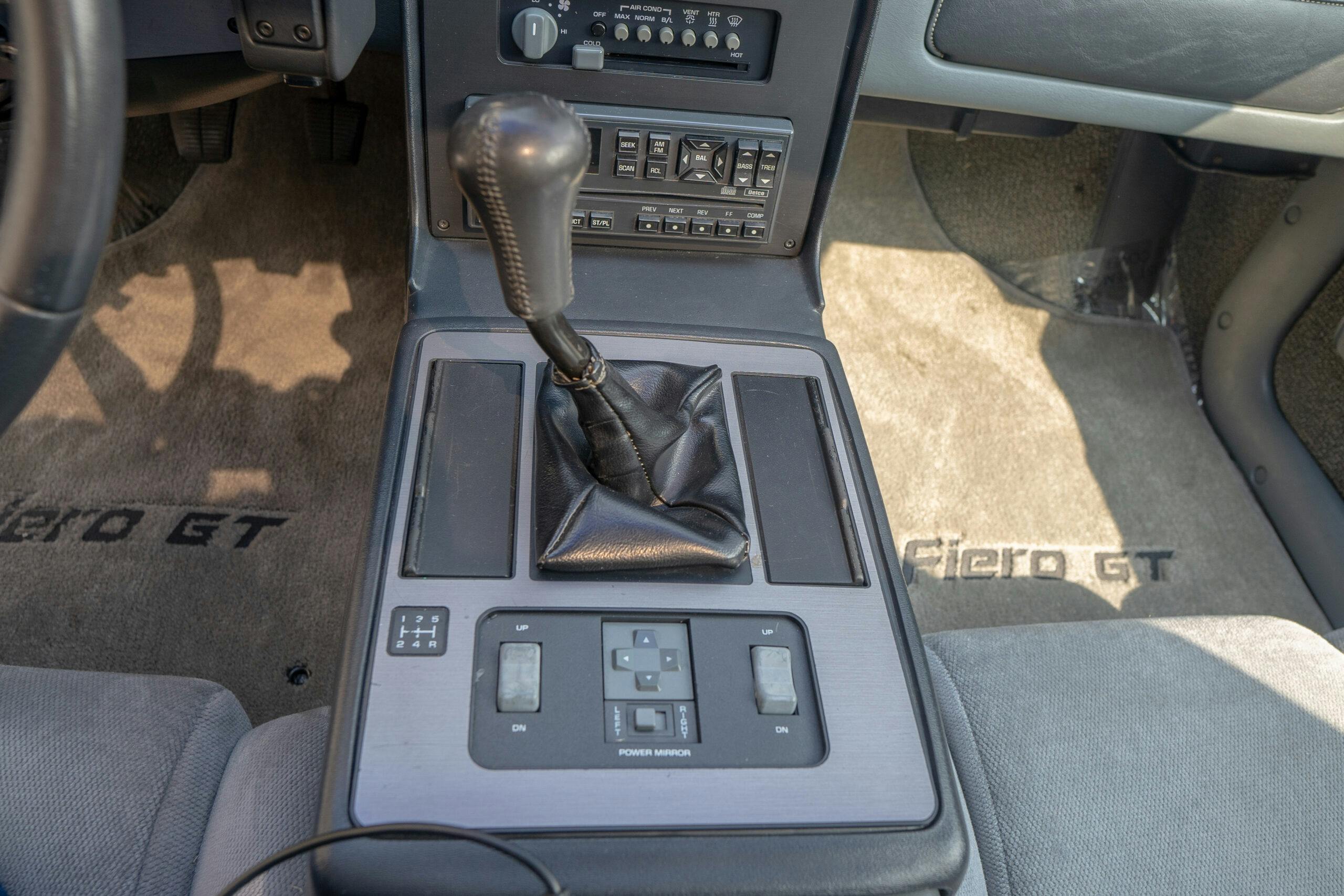 1986 Pontiac Fiero GT interior shifter