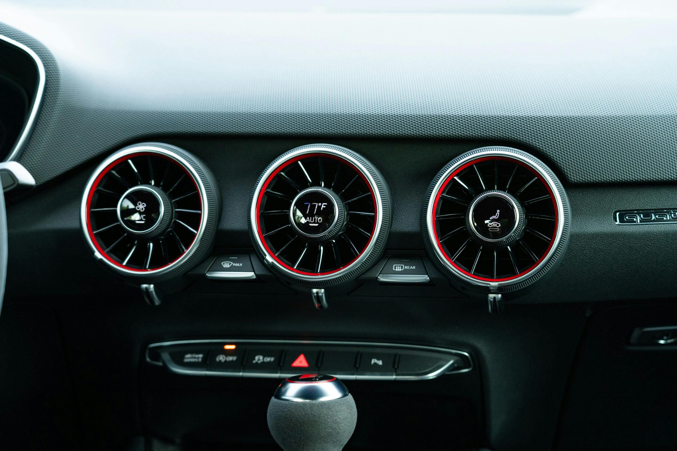 2023 Audi TT interior dash gauges closeup