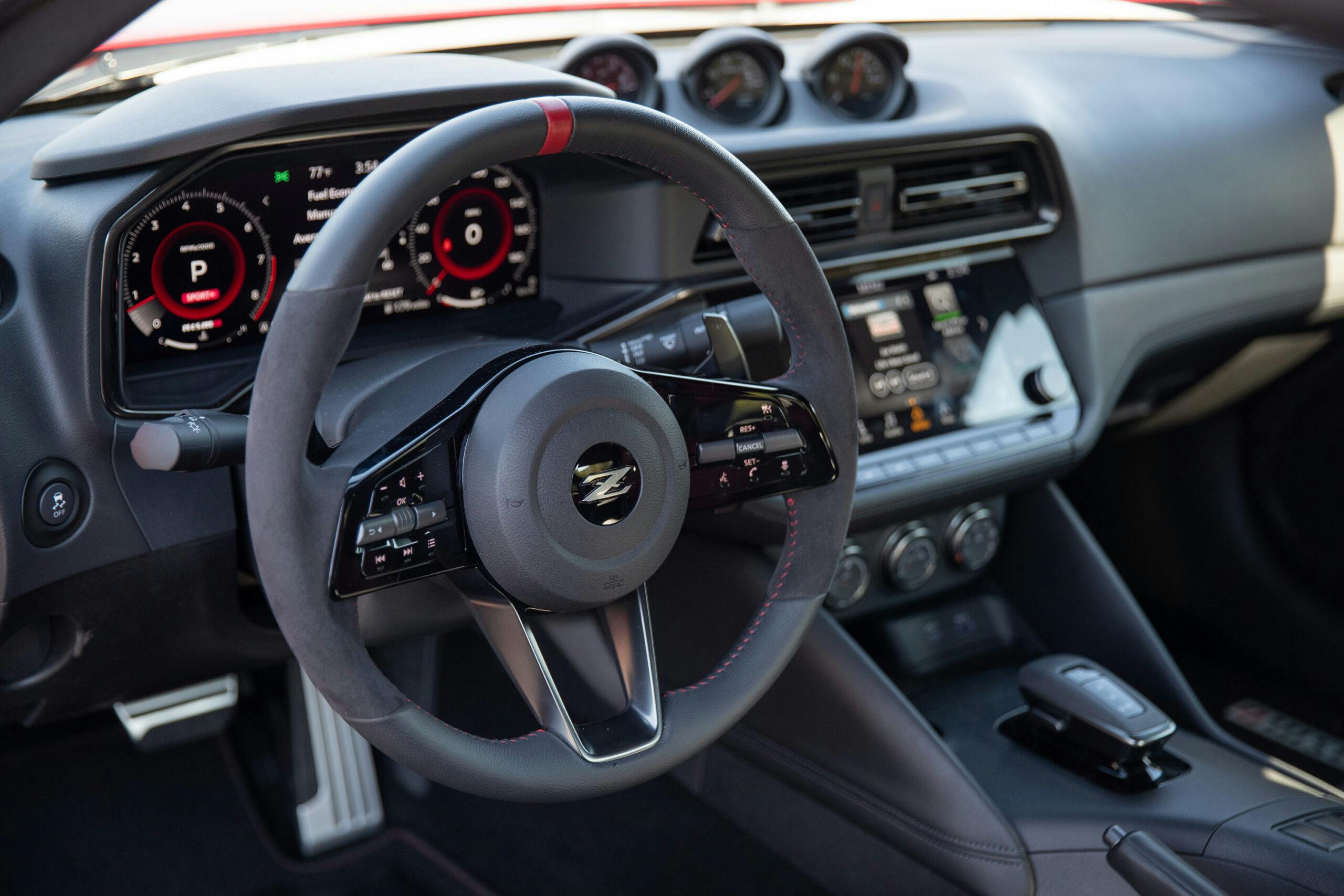 2024 Nissan Z Nismo red interior steering wheel