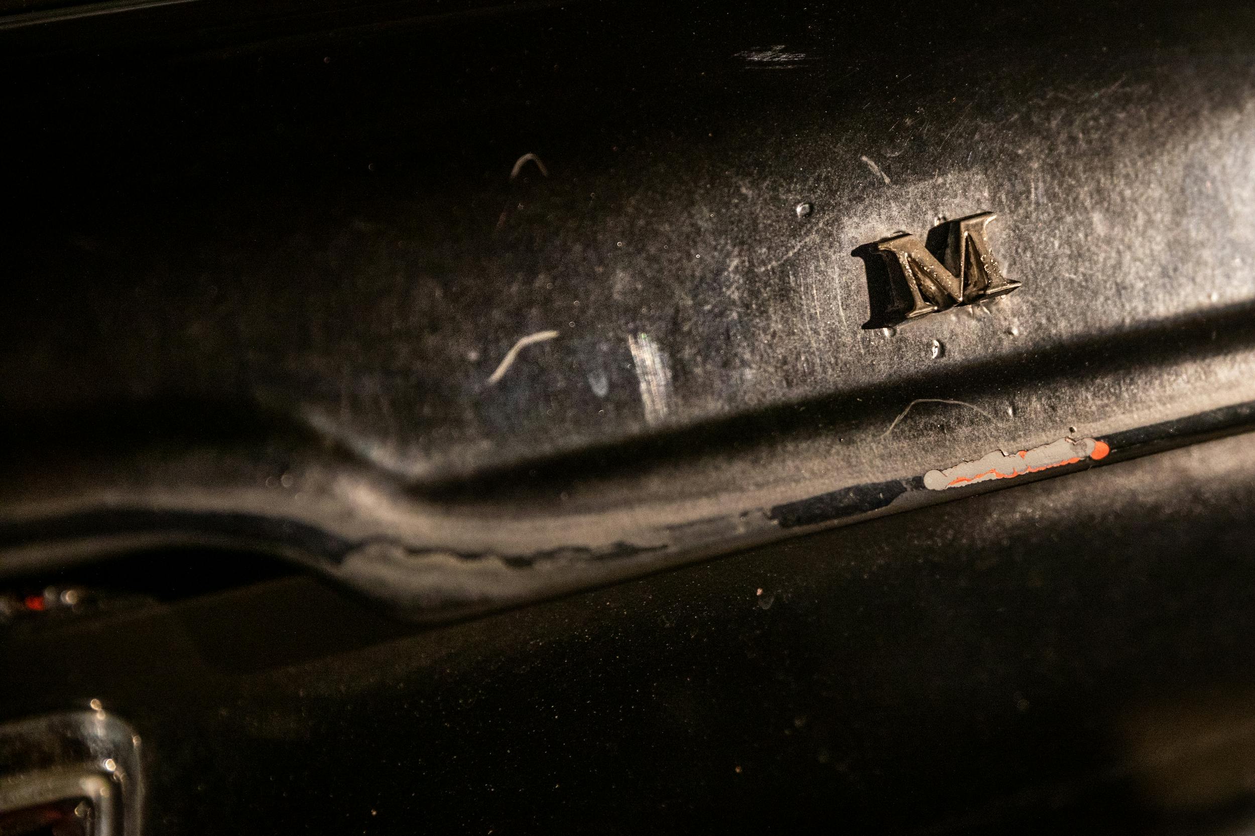 Crustang Ford Mustang Patina car lettering closeup