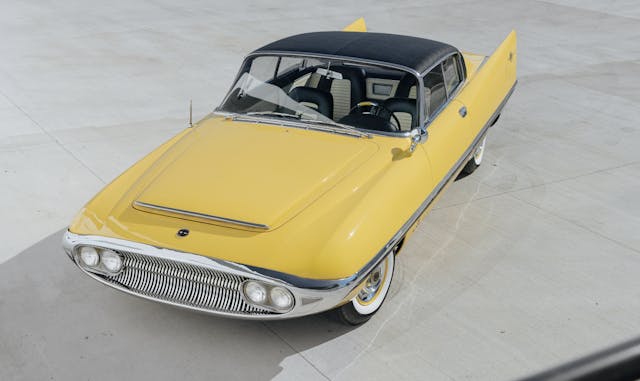 1957 Chrysler Ghia Super Dart 400 high angle front three quarter