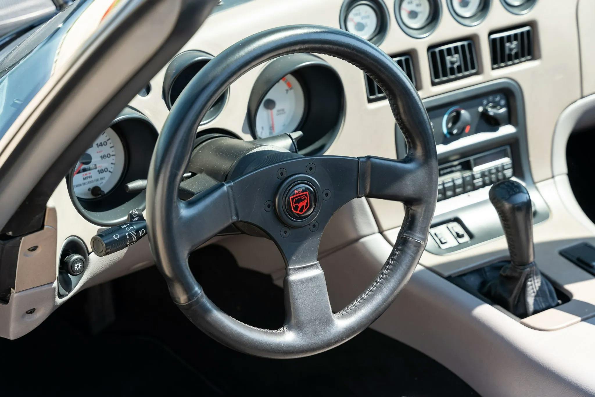 Chris Farley Dodge Viper celebrity car interior steering wheel