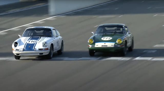 Goodwood Fordwater Trophy Porsche 911 vintage race line cross