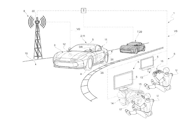 Ferrari virtual racing patent