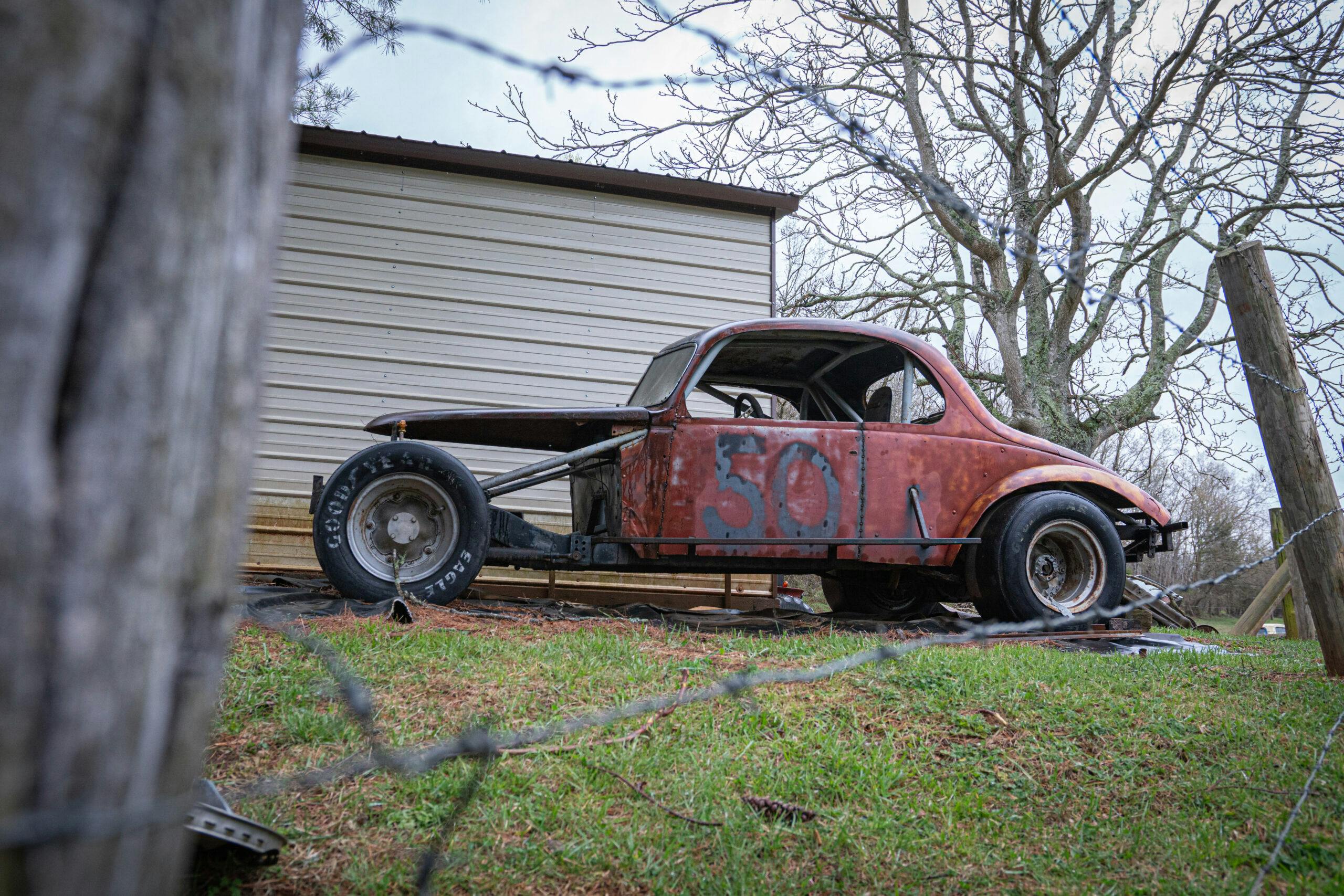 Snowball Race Car pre restoration side