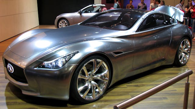 Infiniti essence concept car front three quarter auto show 2009