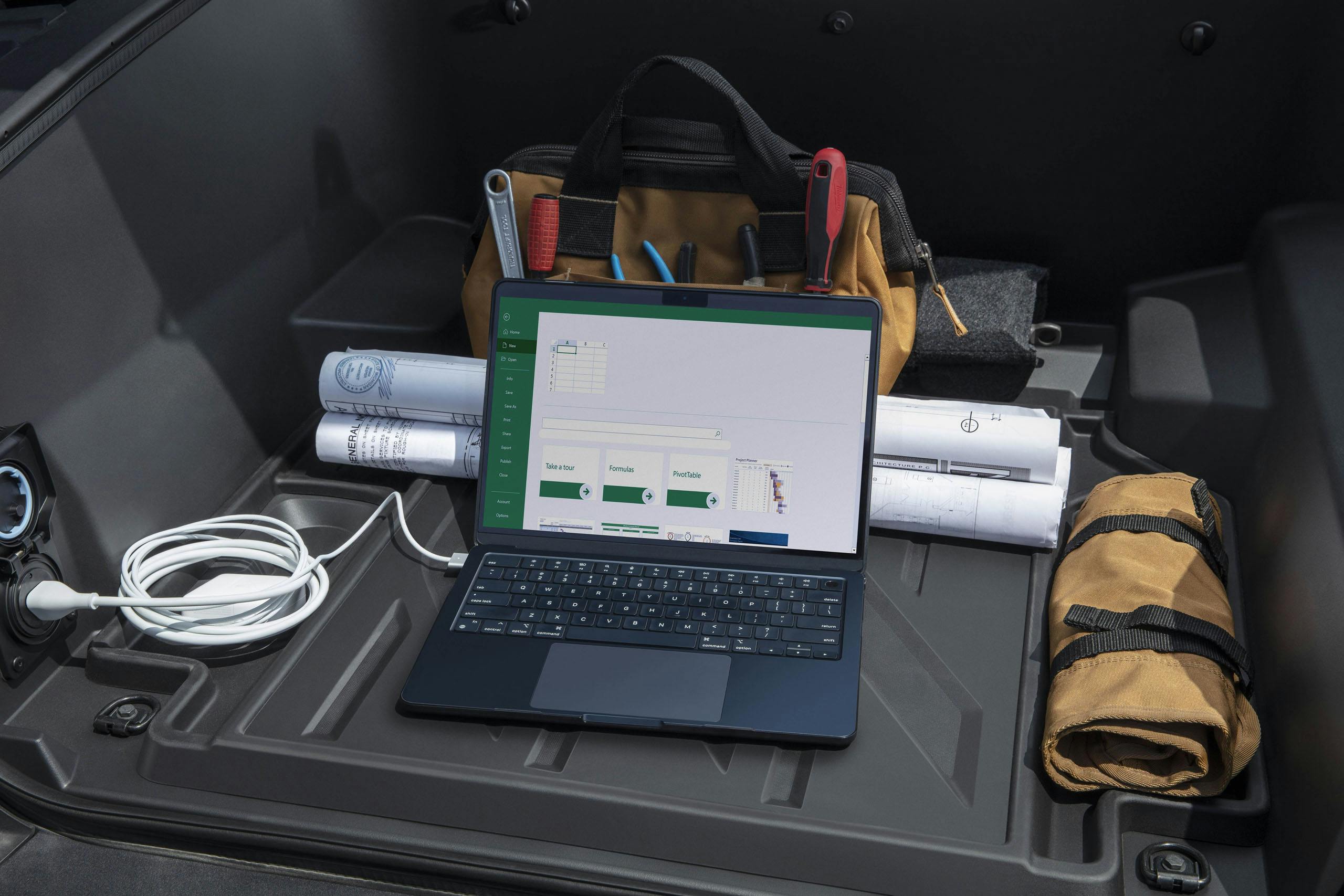 2024 Chevrolet Silverado EV WT interior laptop and tools