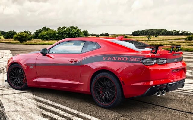 2024 Yenko/SC Camaro Stage III exterior rear three quarter red and black