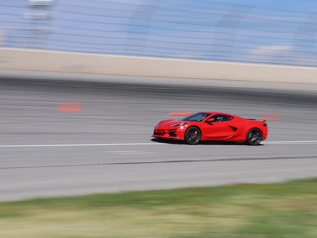 Corvette E-Ray track action red