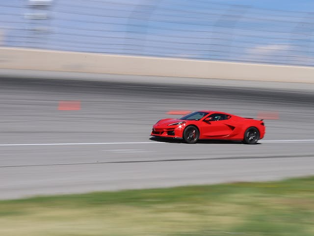 Corvette E-Ray track action red