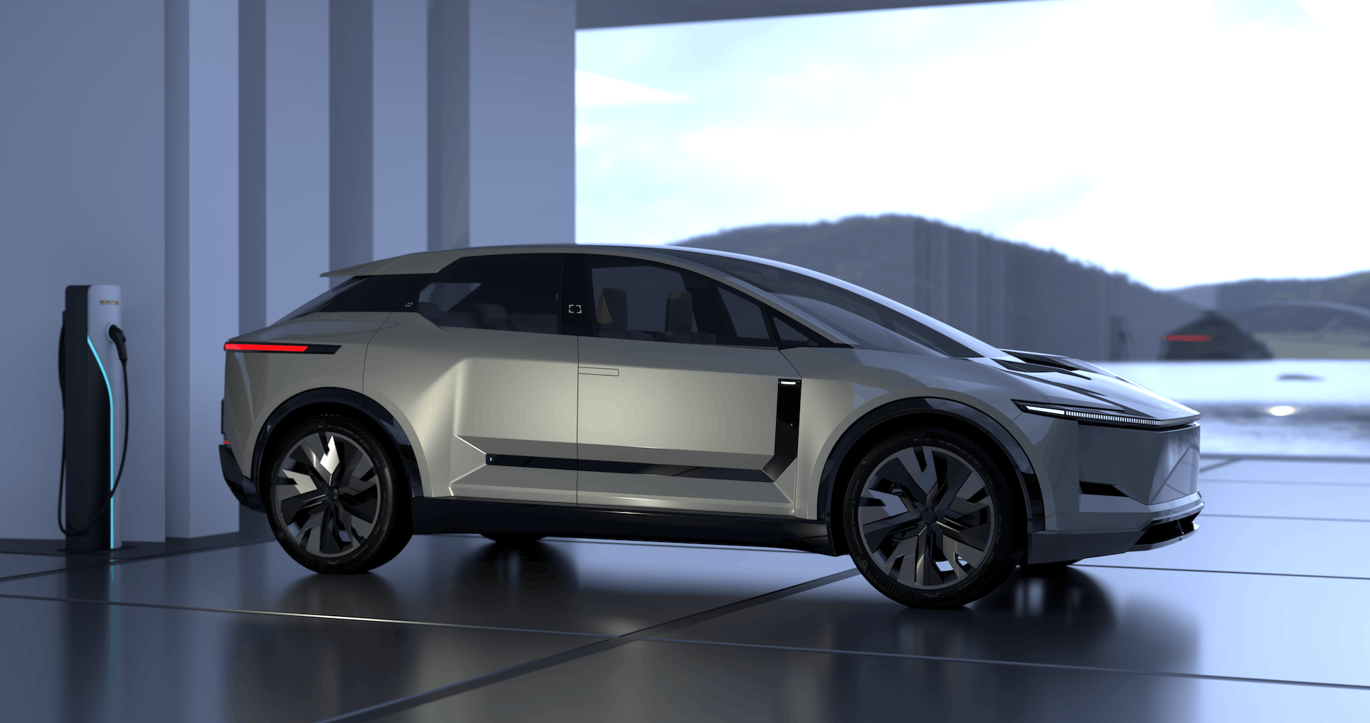 FT3e suv concept side view charger station