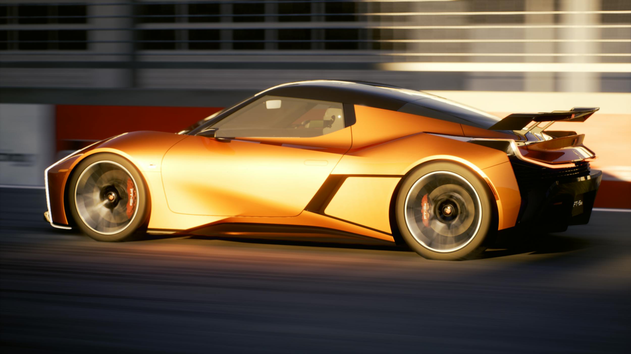 Toyota FT-Se sports car concept exterior side profile rendering