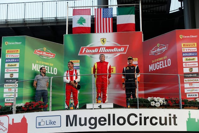 Ferrari challenge podium