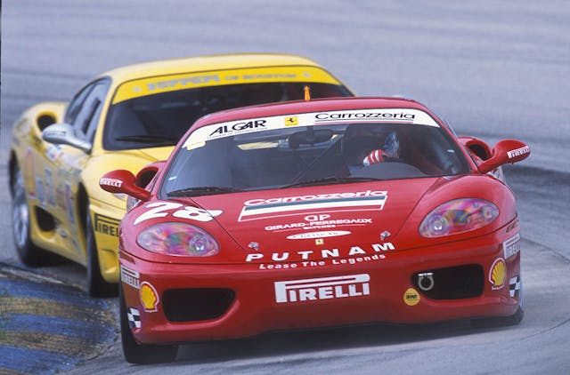 Ferrari challenge action cornering