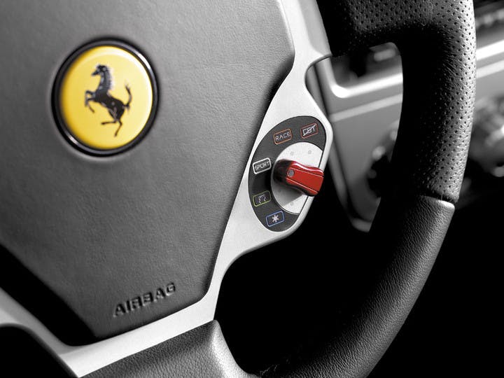 Ferrari F430 interior steering wheel drive modes