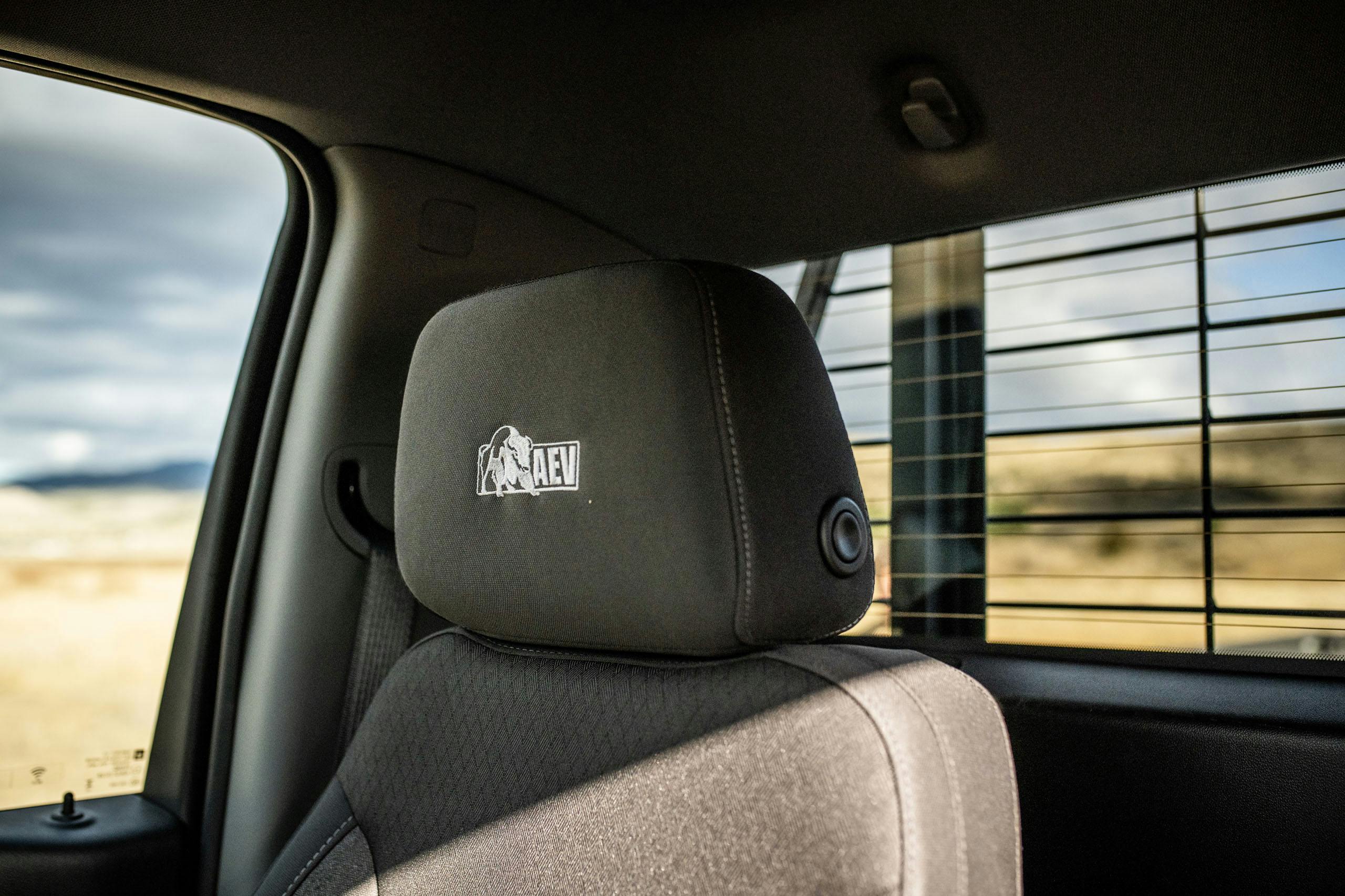 AEV Sierra Grande Concept interior seat badge