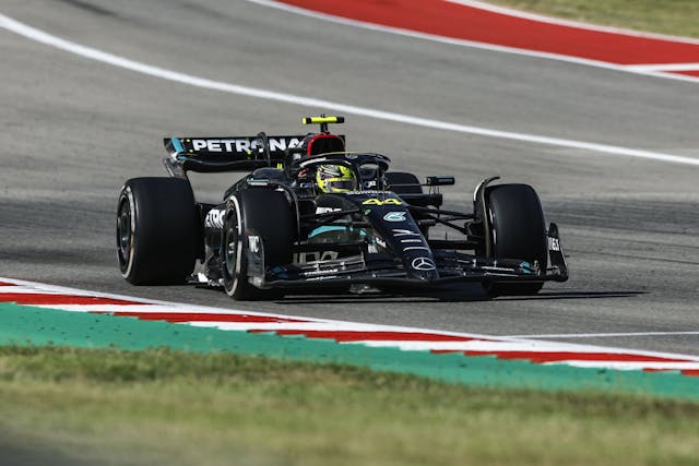 2023 Formula 1 United States Grand Prix Lewis Hamilton Mercedes on track