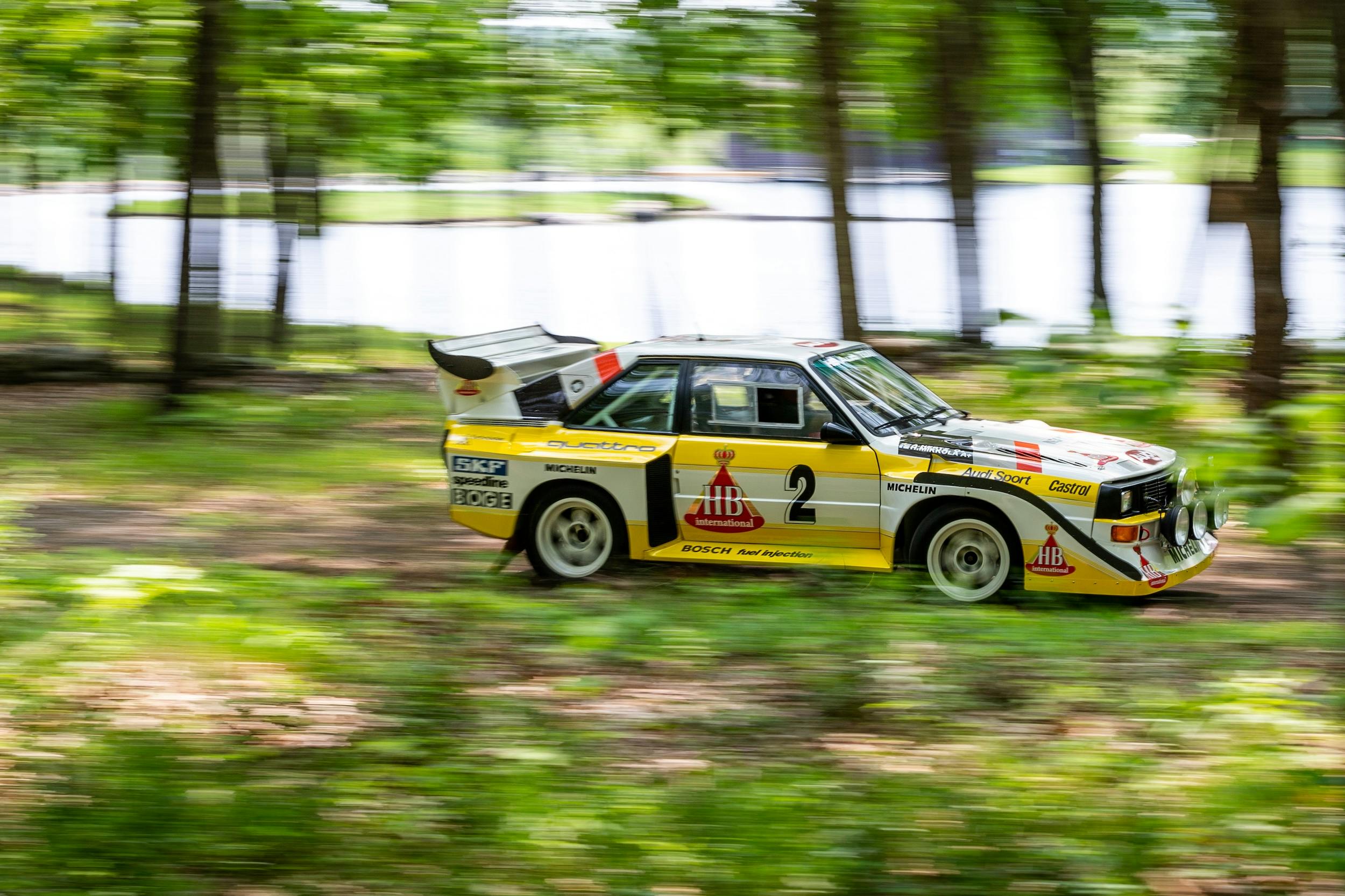 1985 Audi Sport Quattro S1 E2 woods action Group B rally