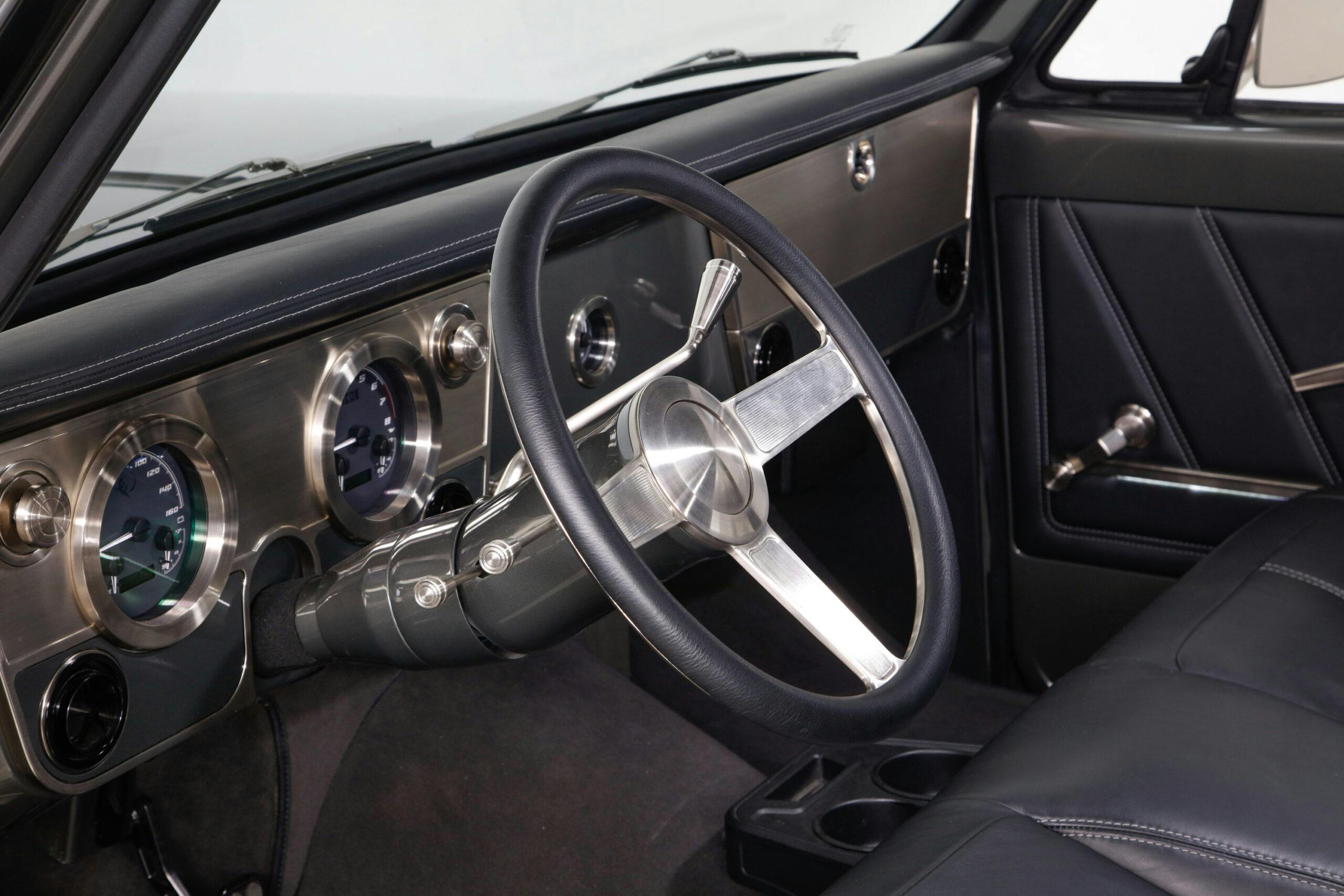 Icon Custom 1970 Suburban restomod interior dash wheel
