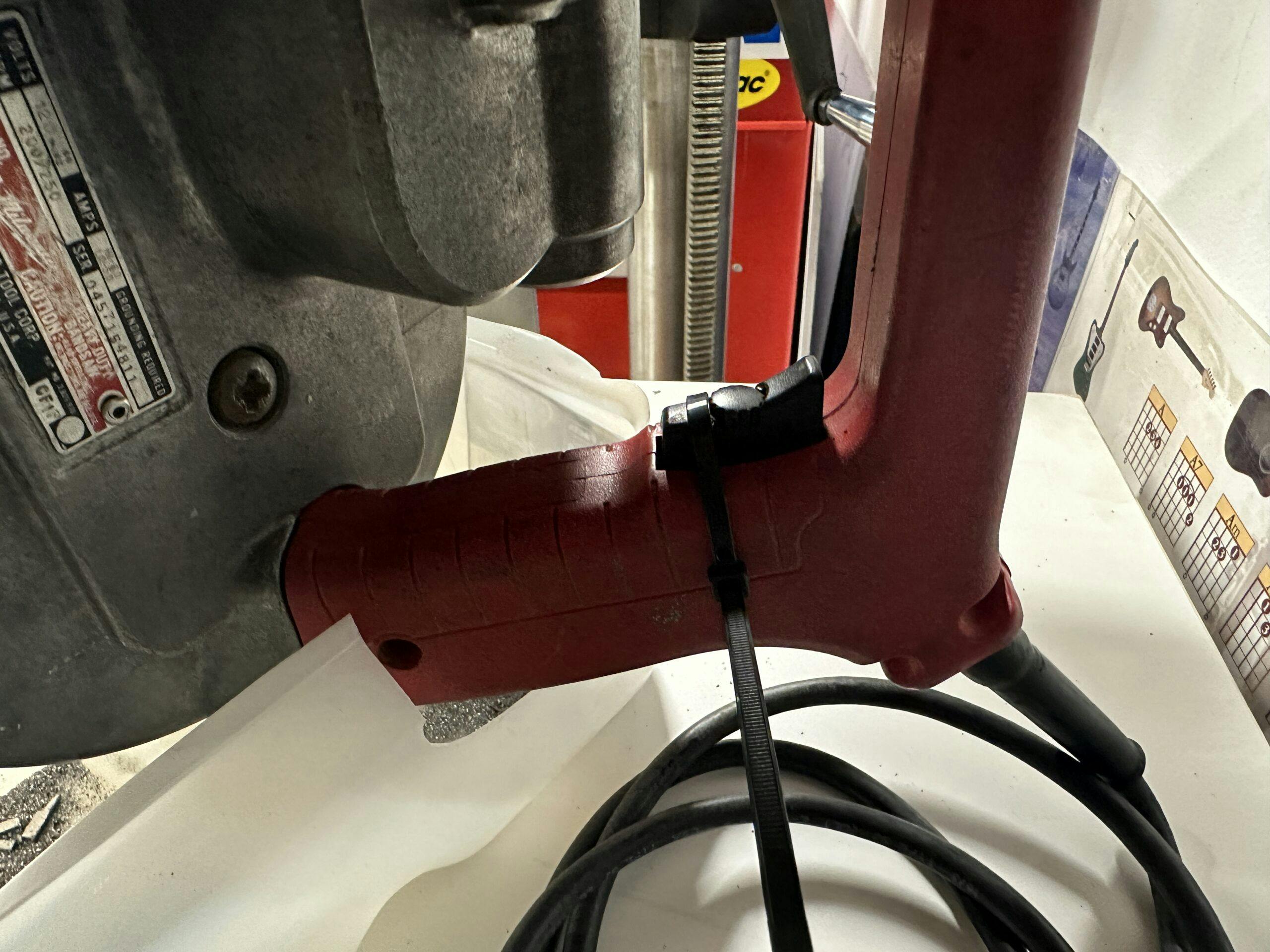 portaband saw zip tie trigger bandsaw project garage tool