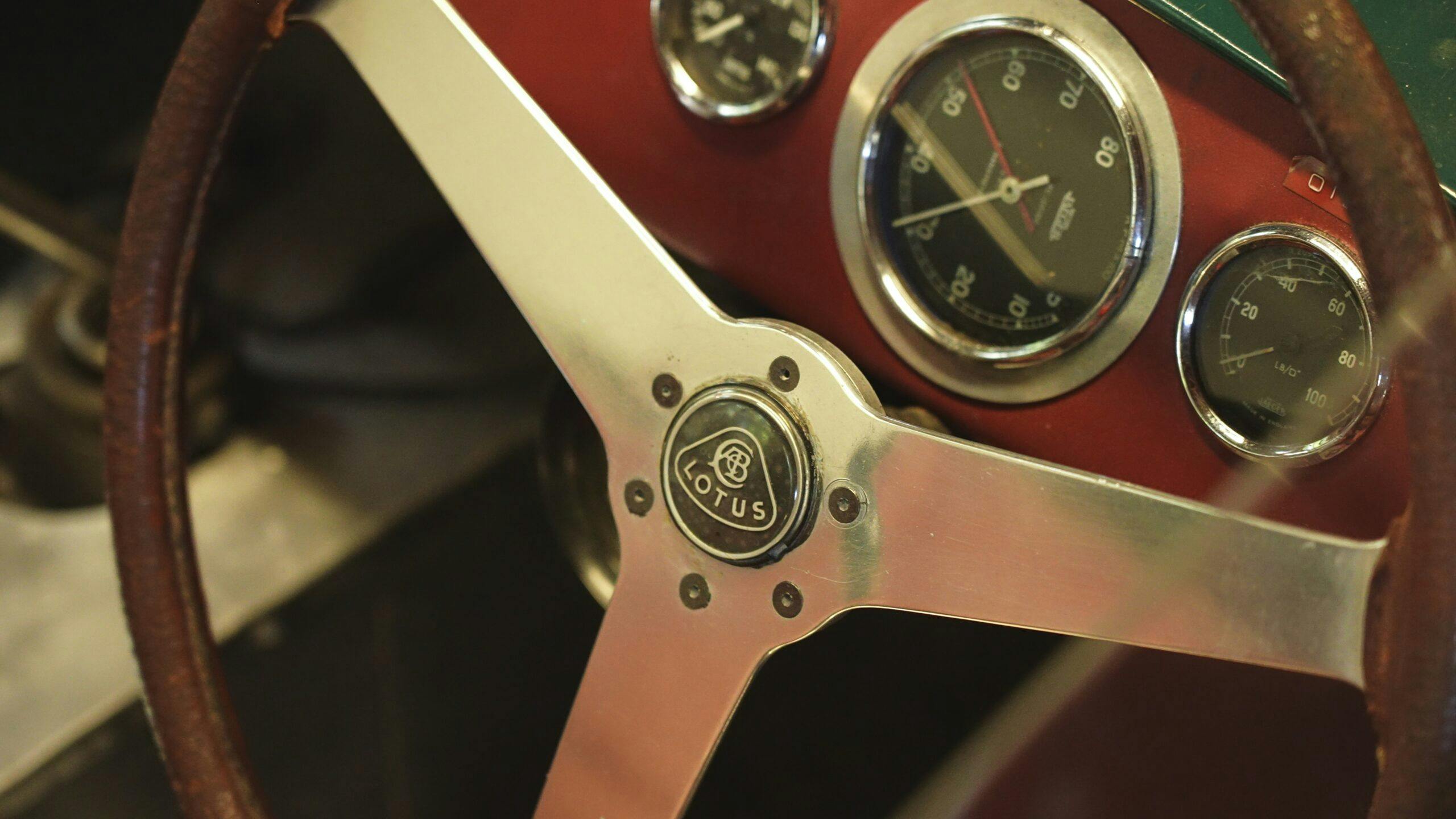 McKay Lotus Eleven steering wheel detail