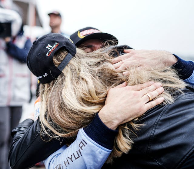 IMSA Michelin Pilot Challenge Wickens embrace