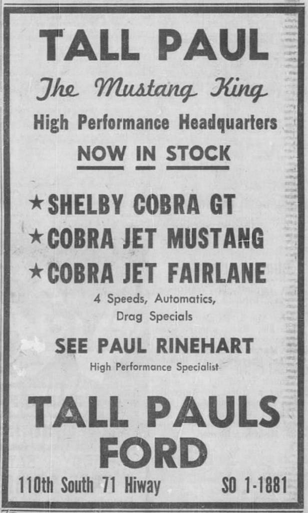 Tall Paul newspaper ad