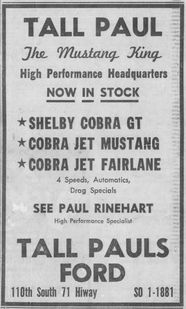 Tall Paul newspaper ad