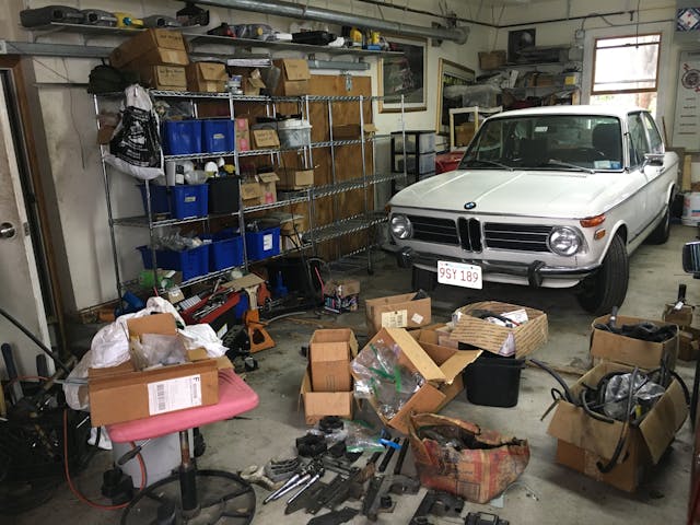 Rob Siegel garage parts and bmw car