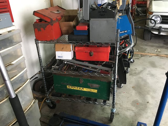 Rob Siegel garage tool boxes on cart