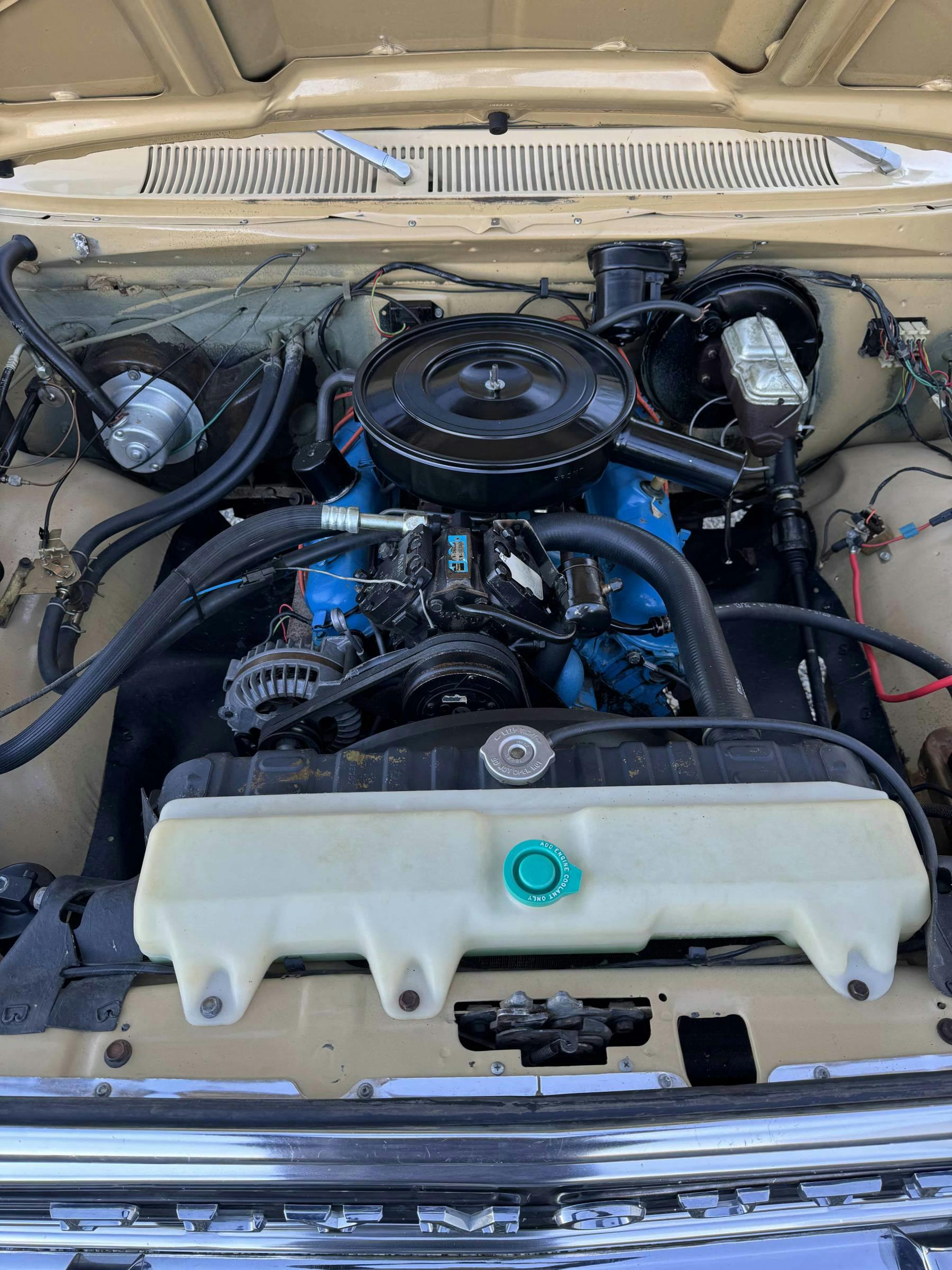 1976 Plymouth Trail Duster engine bay full