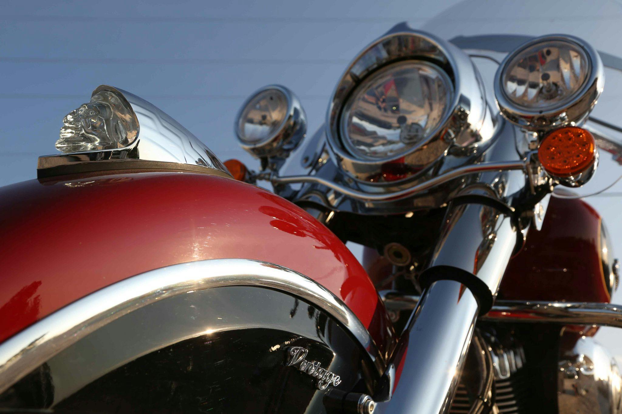 Indian Chief motorcycle cruiser front detail