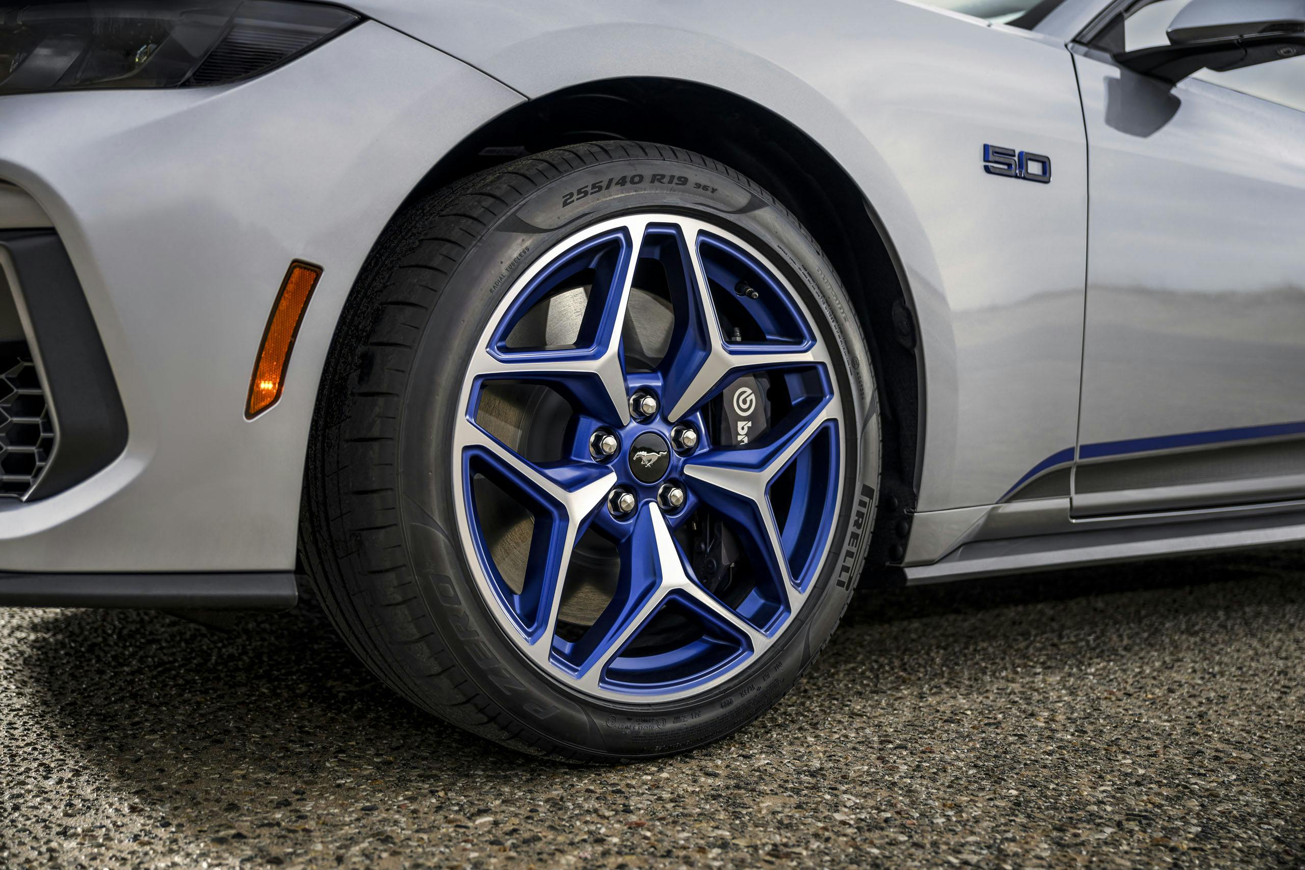2024 Ford Mustang GT California Special exterior wheel and 5.0 badge detail