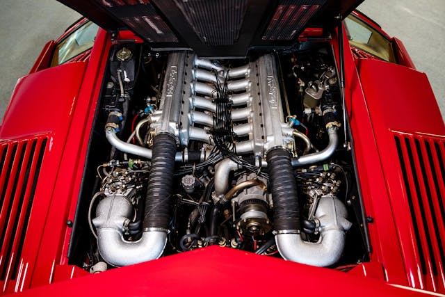 2024 bull market Lamborghini Countach 25th Anniversary Edition engine bay