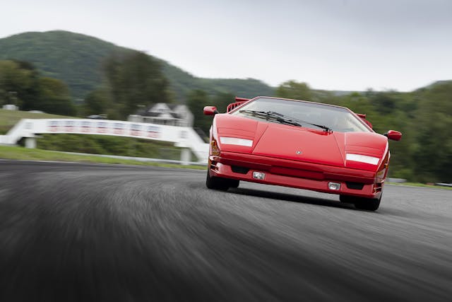 2024 bull market Lamborghini Countach 25th Anniversary Edition front track action