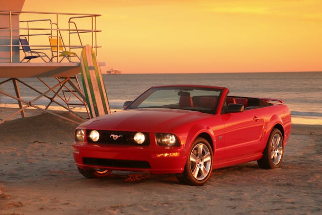 2005 Mustang GT convertible front three quarter beach
