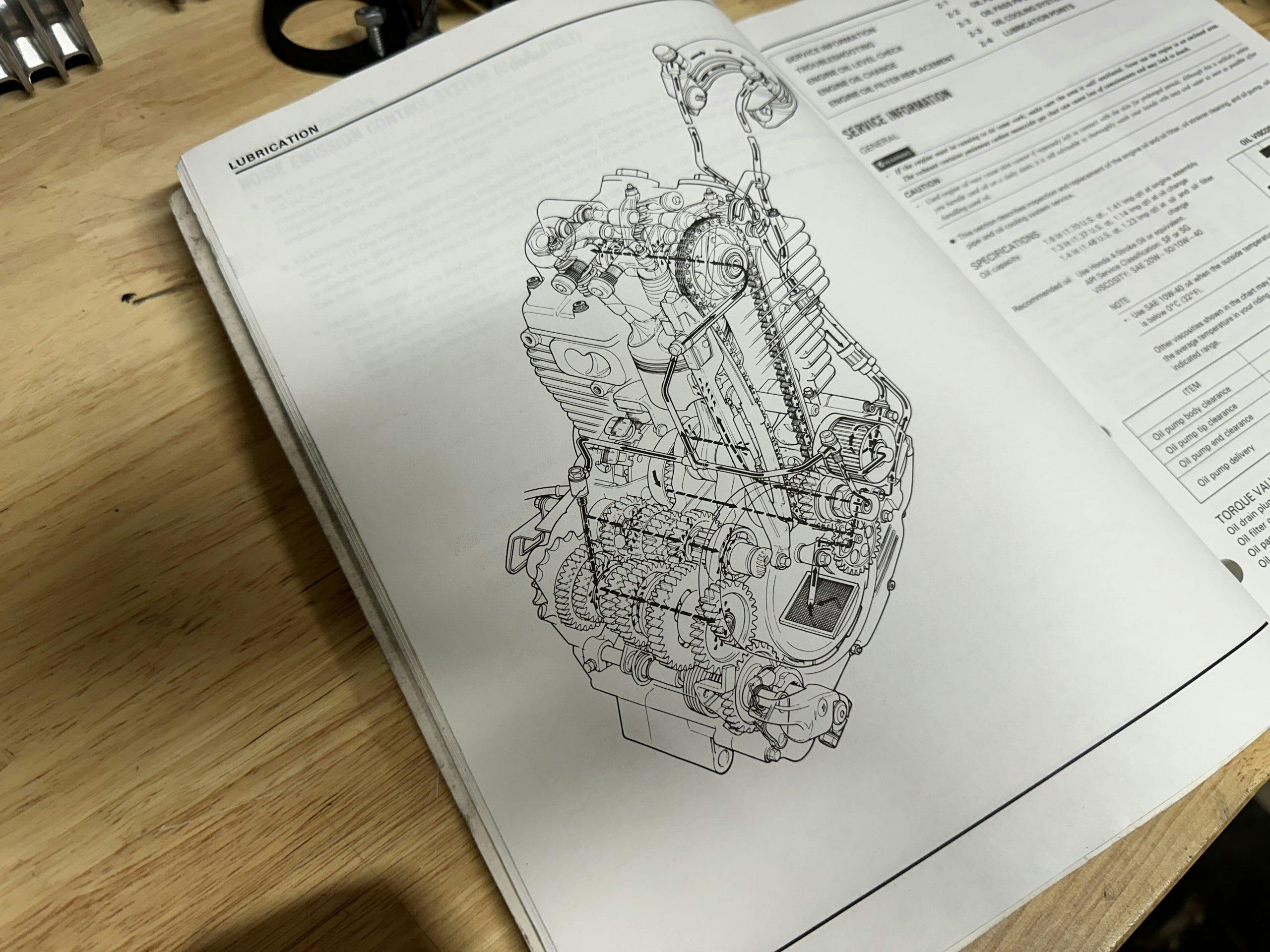 Honda XR250R service manual engine diagram