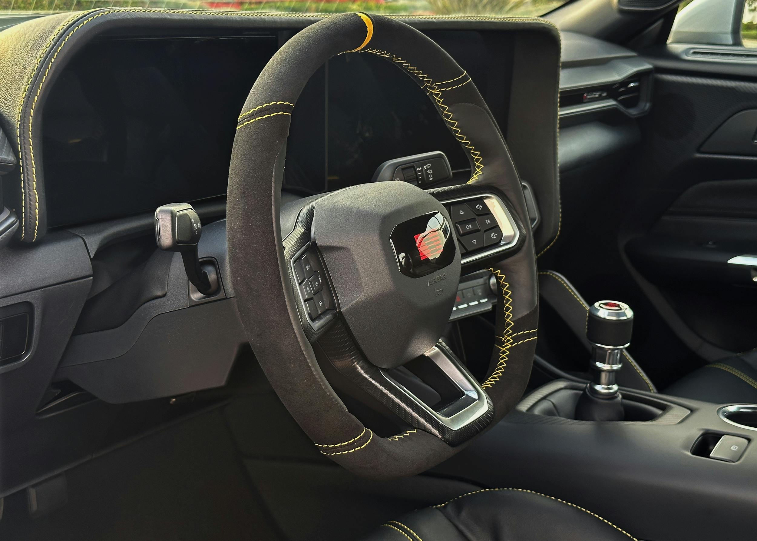 2024 302 White Label Mustang interior steering wheel