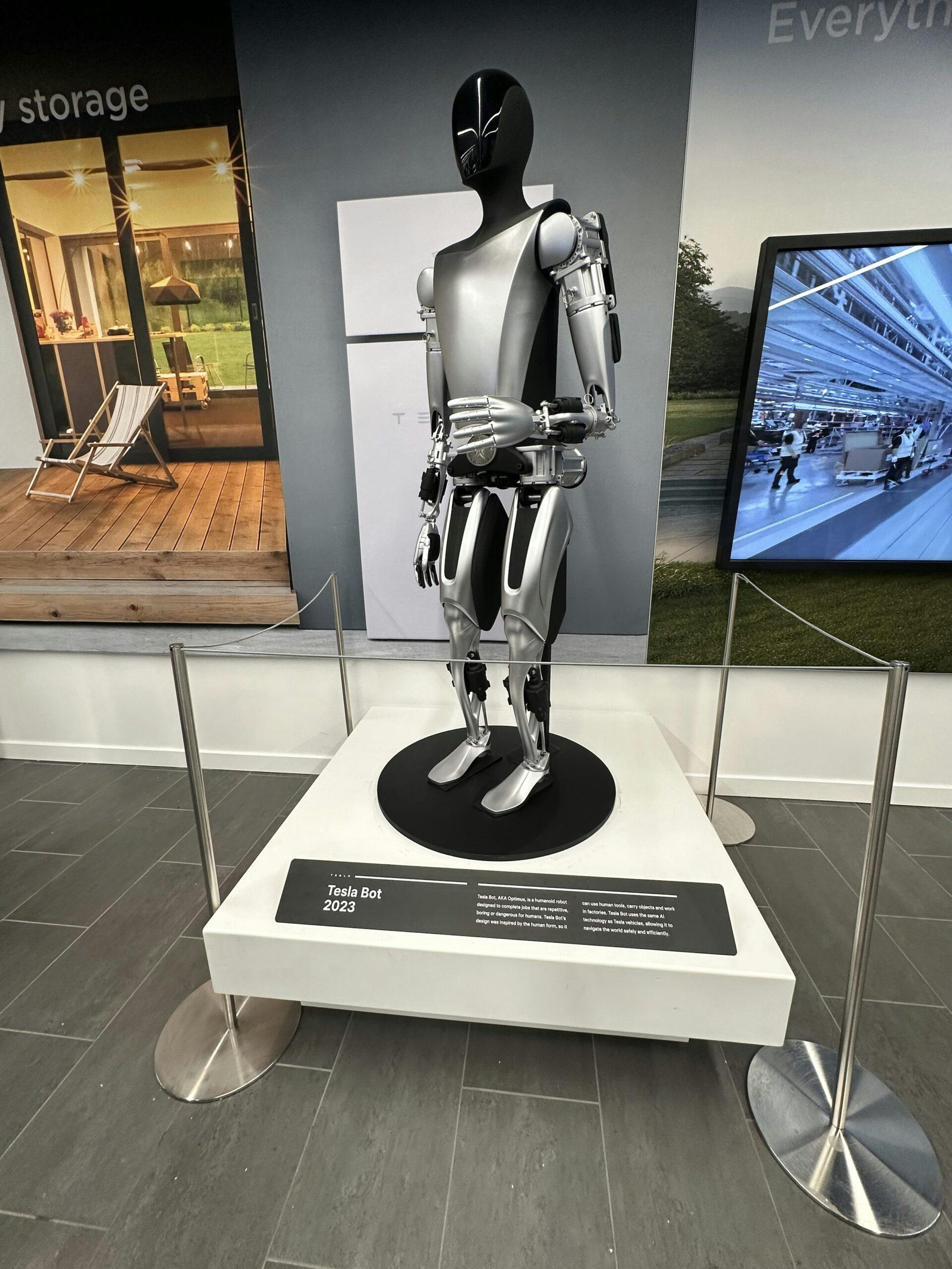 Tesla Cybertruck store display armor plate suit