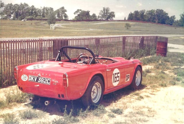 Triumph TR4A as race prepped as I could afford to make it rear three quarter