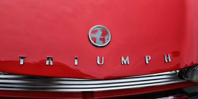 Triumph TR4A front emblem details