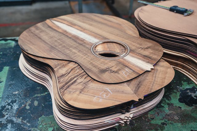 Taylor guitar factory wood panels