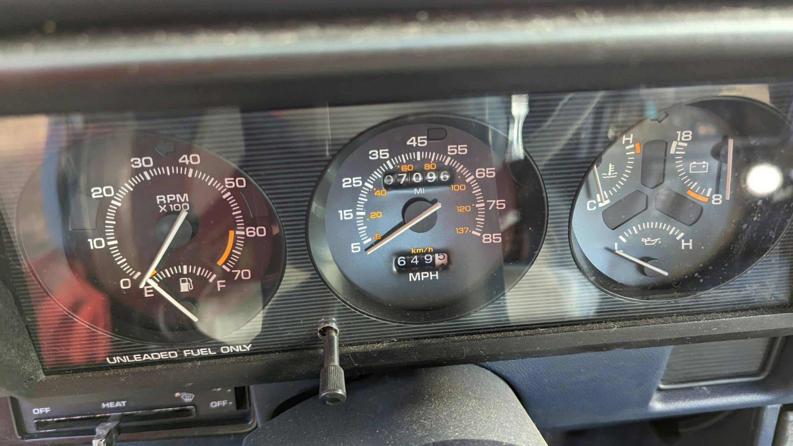 1988 Plymouth Horizon America dash gauges