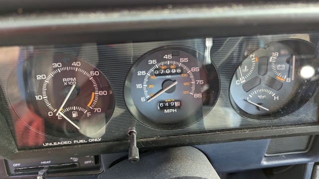 1988 Plymouth Horizon America interior dash cluster