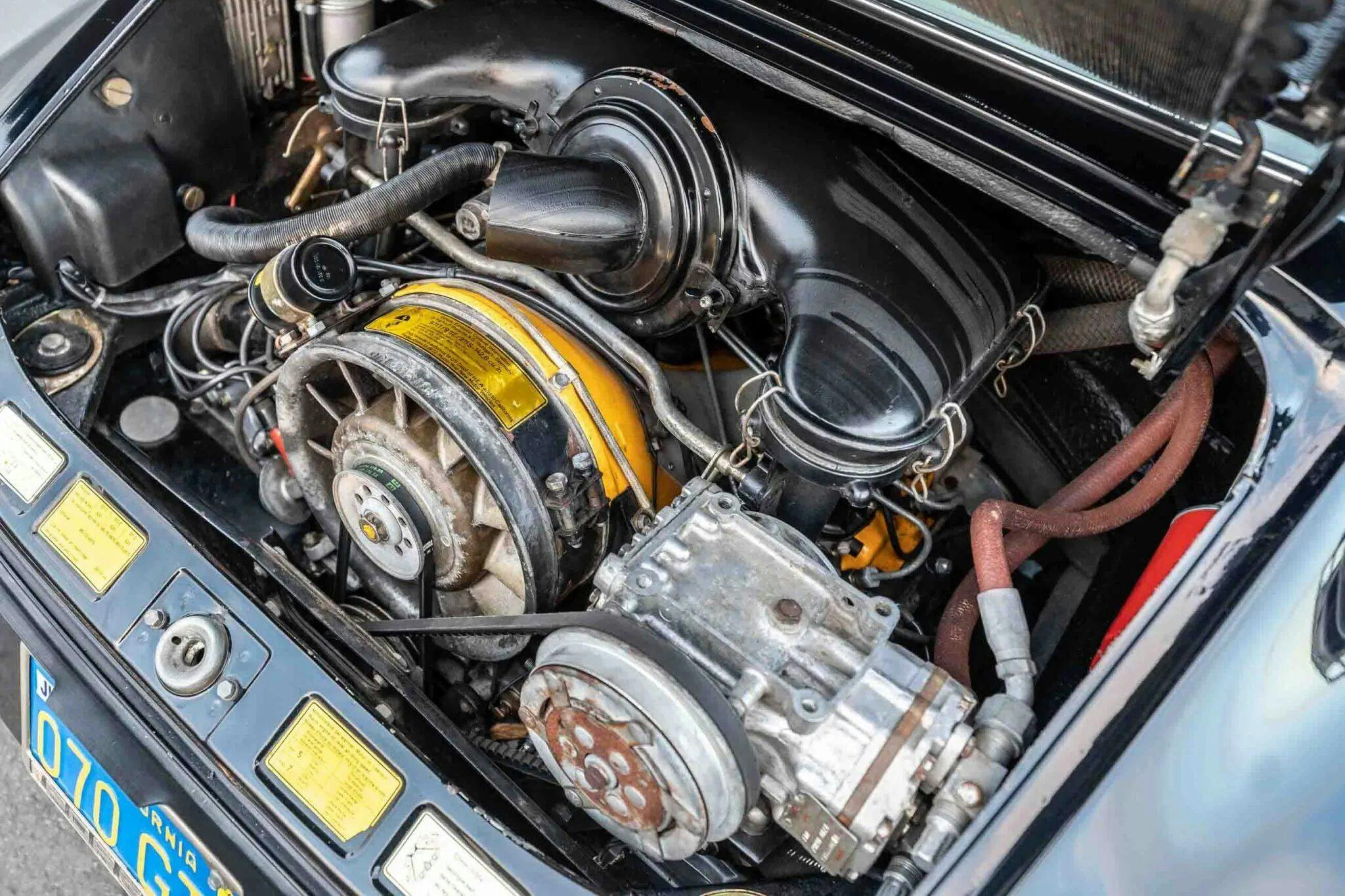 Ewan McGregor 1972 Porsche 911T Targa engine bay high angle