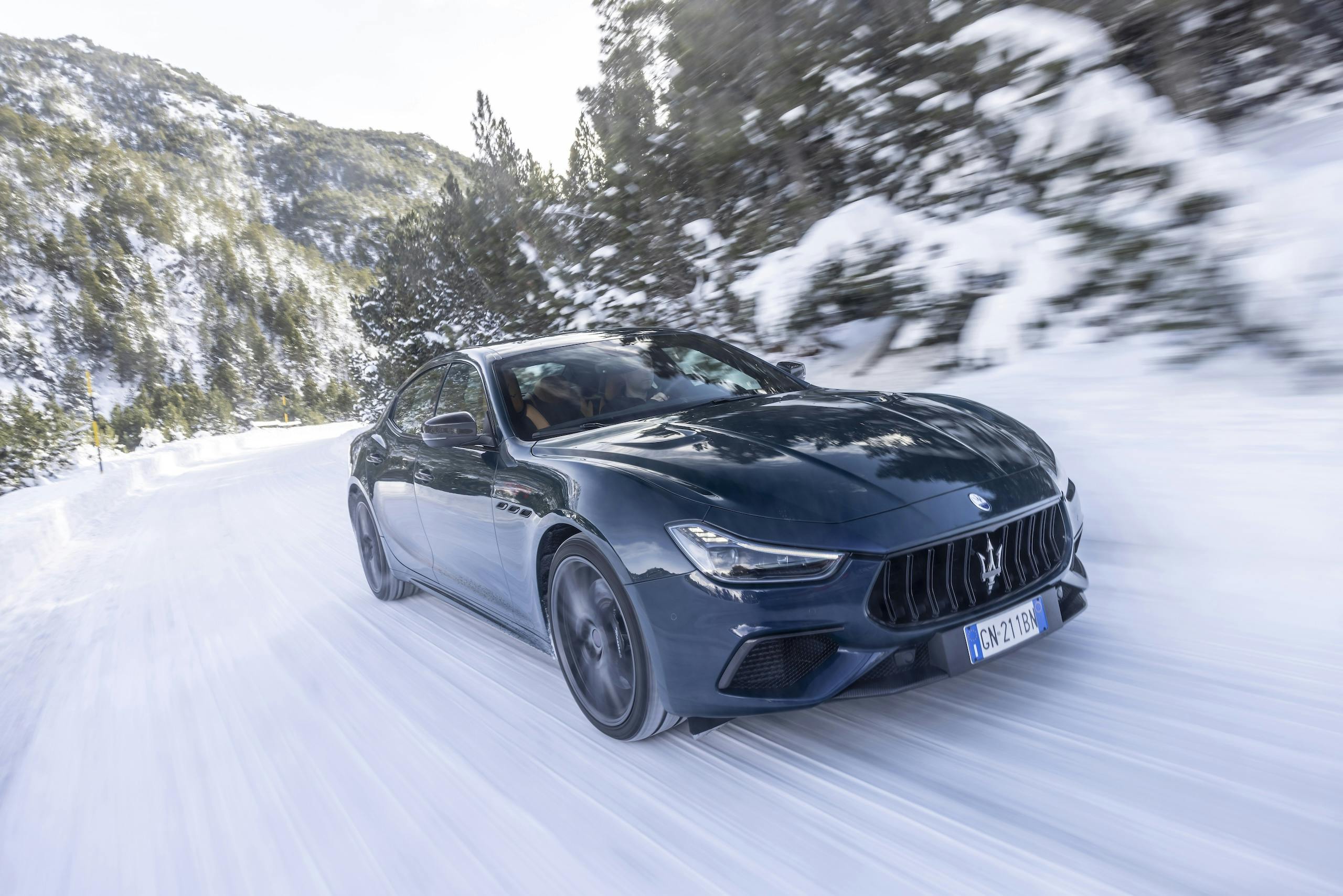 2024 Maserati Ghibli 334 Ultima snow driving action front