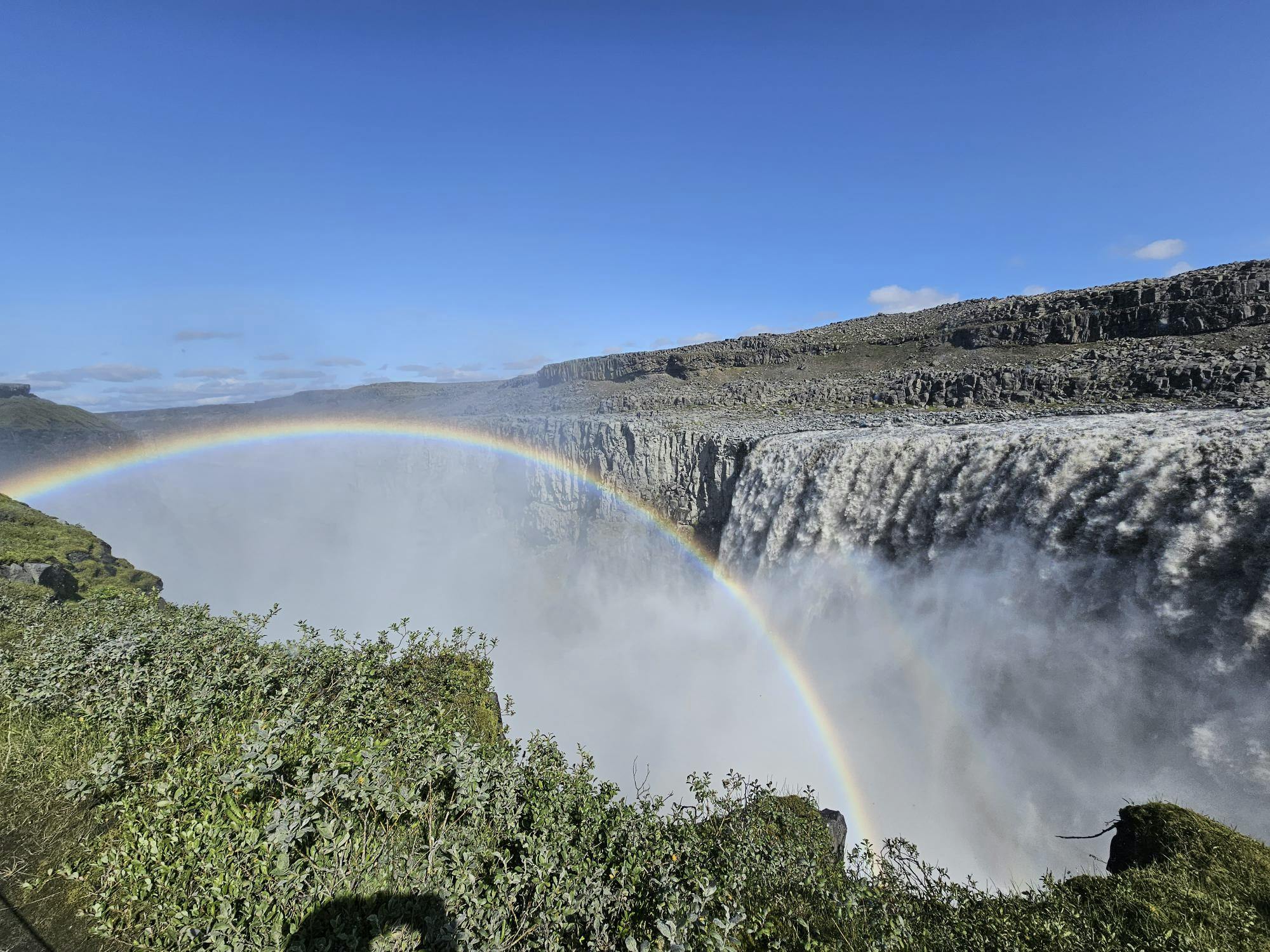 Iceland Waterfall scenery rainbow mist