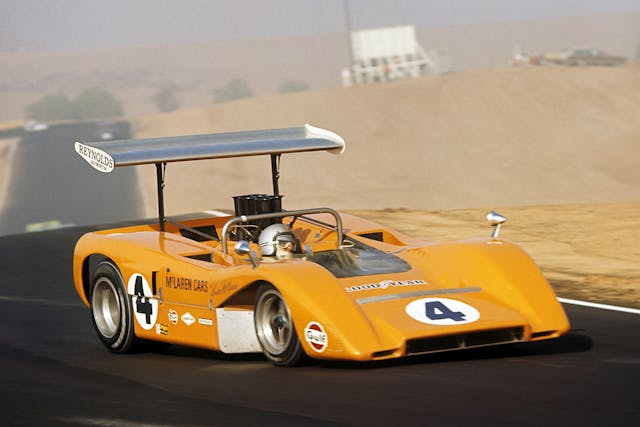 Bruce McLaren, McLaren-Chevrolet M8B, Los Angeles Times Grand Prix- Can-Am