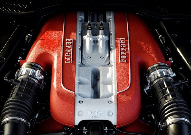 Ferrari Superfast engine bay V-12